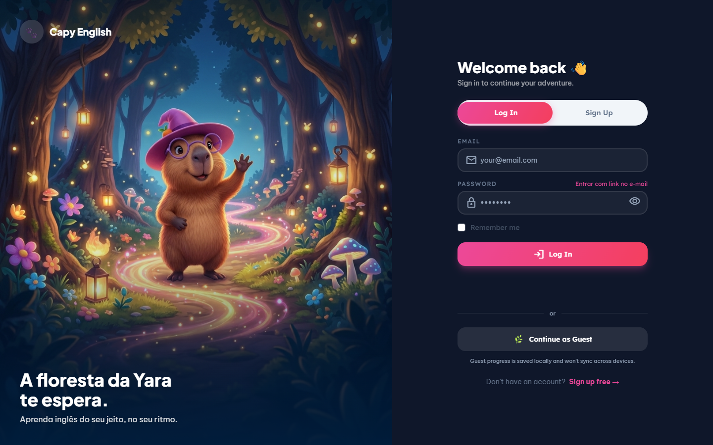 Screenshot do app Capy Yara Adventures
